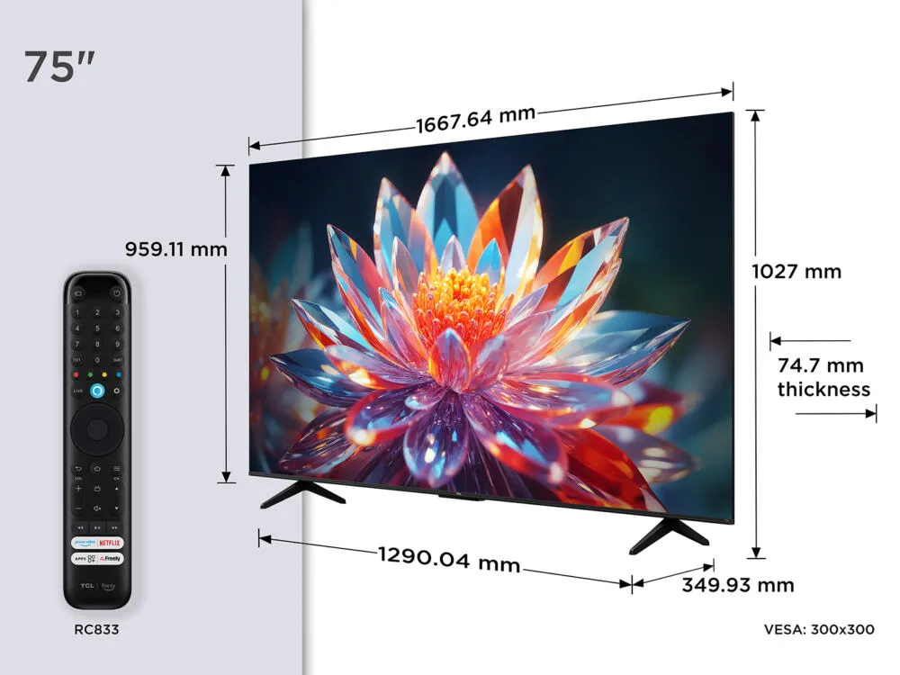 TCL 75T6C-UK 75 inç 120Hz 4K Ultra HD QLED TV Thumbnail 2