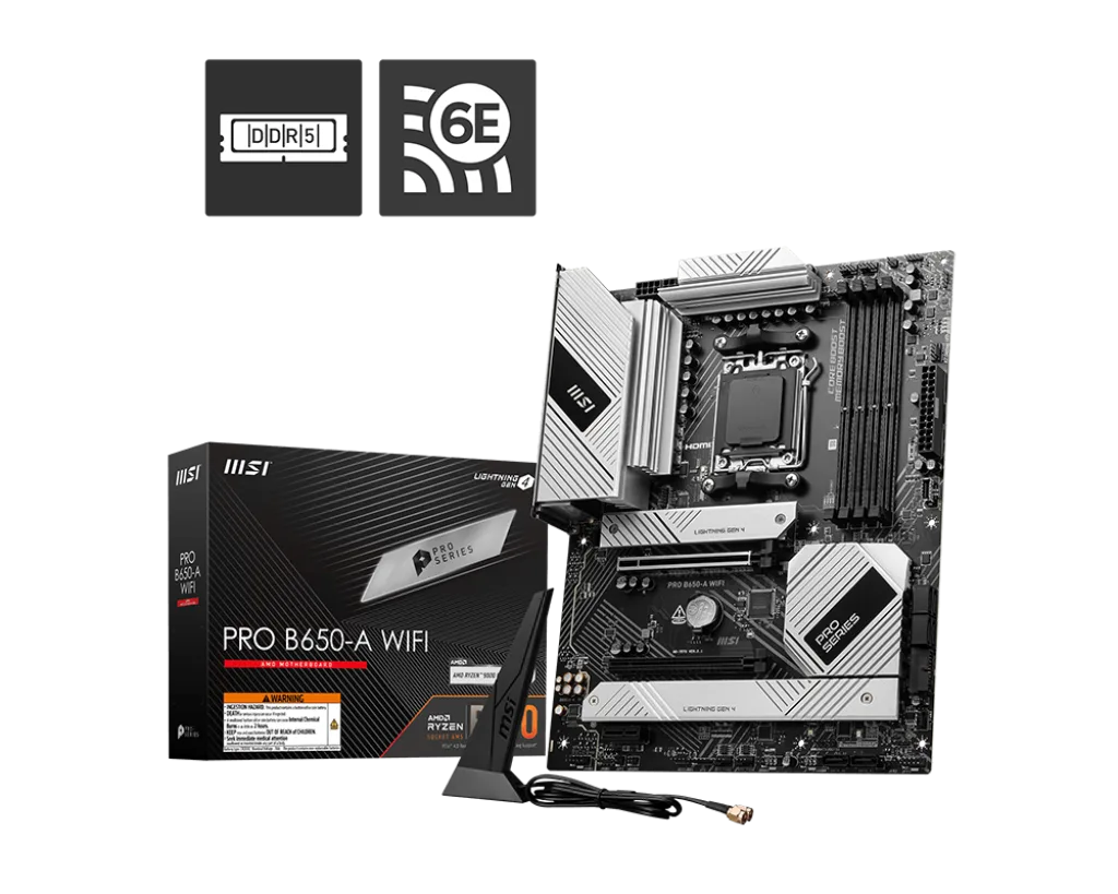 MSI PRO B650-A WIFI AM5 4x DDR5 3x M.2 ATX Anakart Thumbnail 1