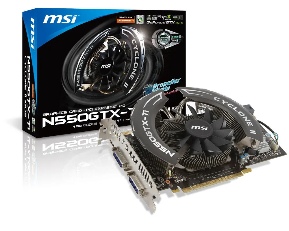 MSI GeForce GTX 550 Ti Cyclone II 1024MB NVIDIA 1 GB GDDR5 Ekran Kartı