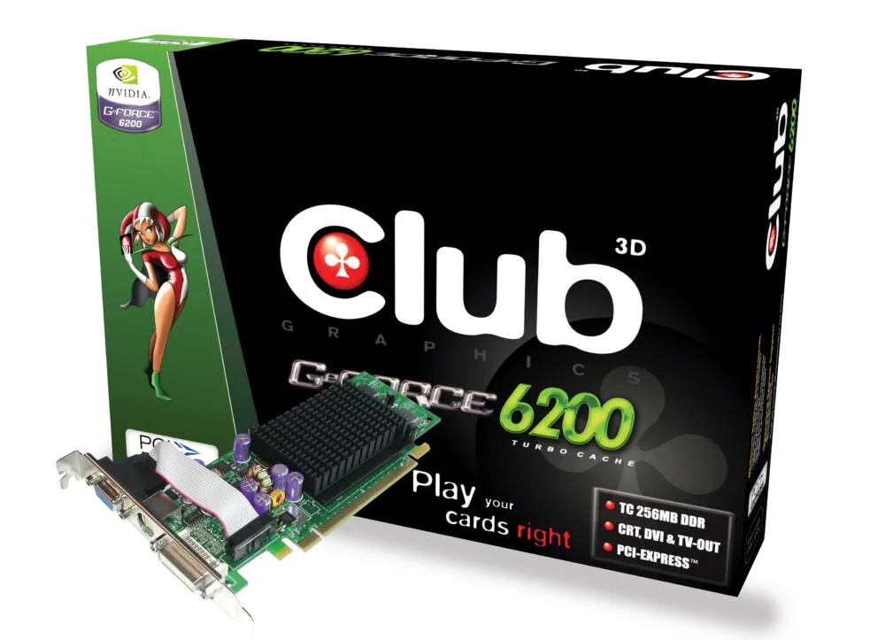 CLUB3D GeForce 6200 TC256 128MB DDR GDDR Ekran Kartı Thumbnail 0