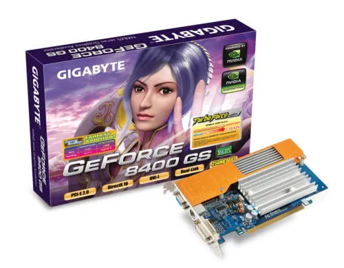 GIGABYTE GV-NX84S256HP GeForce 8400 GS GDDR2 Ekran Kartı Thumbnail 0