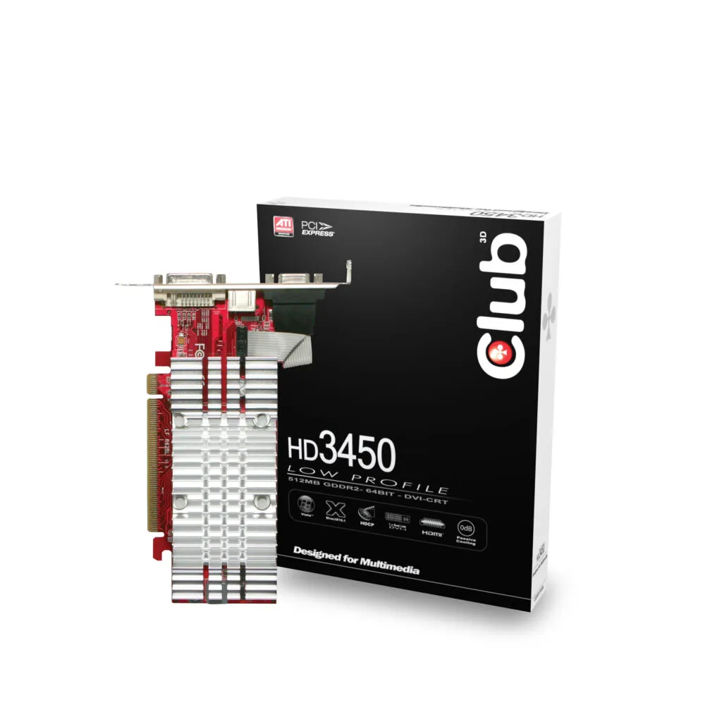CLUB3D HD 3450 512MB Passive Low Profile GDDR2 Ekran Kartı