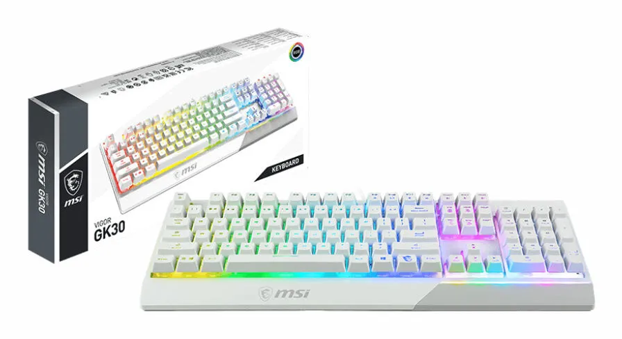 MSI VIGOR GK30 WHITE UA Mekanik RGB Oyuncu Klavyesi Thumbnail 8