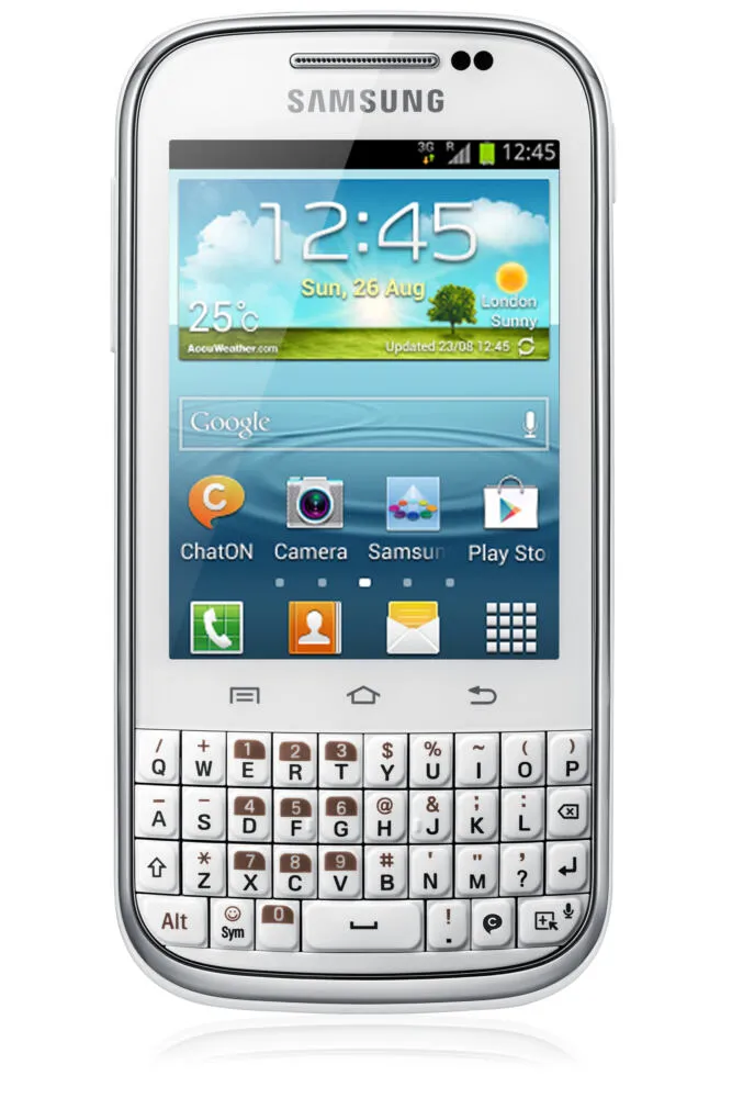 Samsung Galaxy Ch@t 7,62 cm (3") Tek SIM Android 4.0 3G Micro-USB A 1200 mAh Beyaz Akıllı Telefon Thumbnail 0