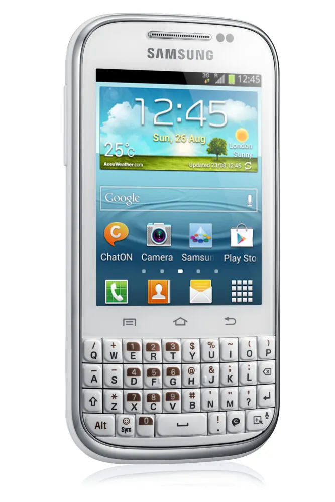Samsung Galaxy Ch@t 7,62 cm (3") Tek SIM Android 4.0 3G Micro-USB A 1200 mAh Beyaz Akıllı Telefon Thumbnail 1