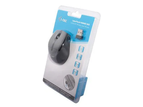 i-tec LaserTouch NANO 242 MW242-BLACK 1600 DPI Kablosuz Mouse Thumbnail 9
