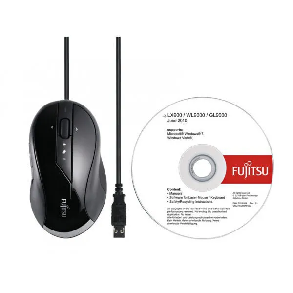 Fujitsu GL9000 S26381-K438-L100 1600 DPI Optik Mouse Thumbnail 1