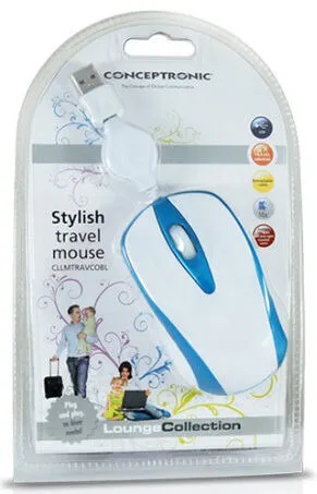 Conceptronic CLLMTRAVCOBL A tipi USB Optik 800 DPI Mouse Thumbnail 1