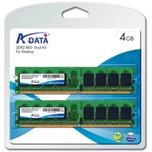 ADATA DDR2 800 DIMM 4GB-kit 2 x 2 GB 240-pin RAM Bellek