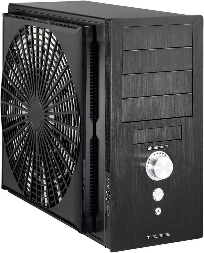 Tacens aluminium EXTREME Midi Dikey (Tower) Siyah Kasa