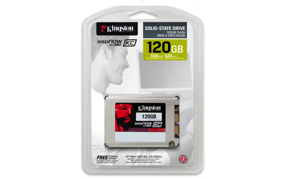 Kingston SKC380S3/120G dahili 120 GB 1.8" micro SATA SATA3 SSD Thumbnail 4