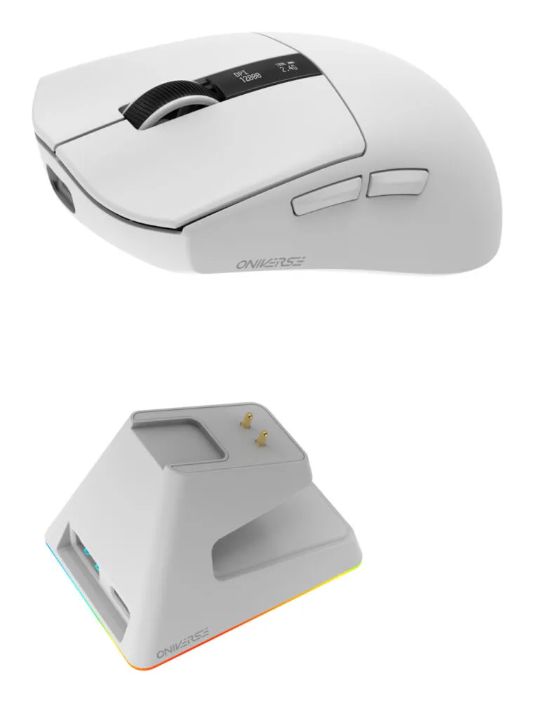 Oniverse Vanguard ONIMOUS1DOCK-PC-WHT 12000 DPI Bluetooth Oyuncu Faresi Thumbnail 4