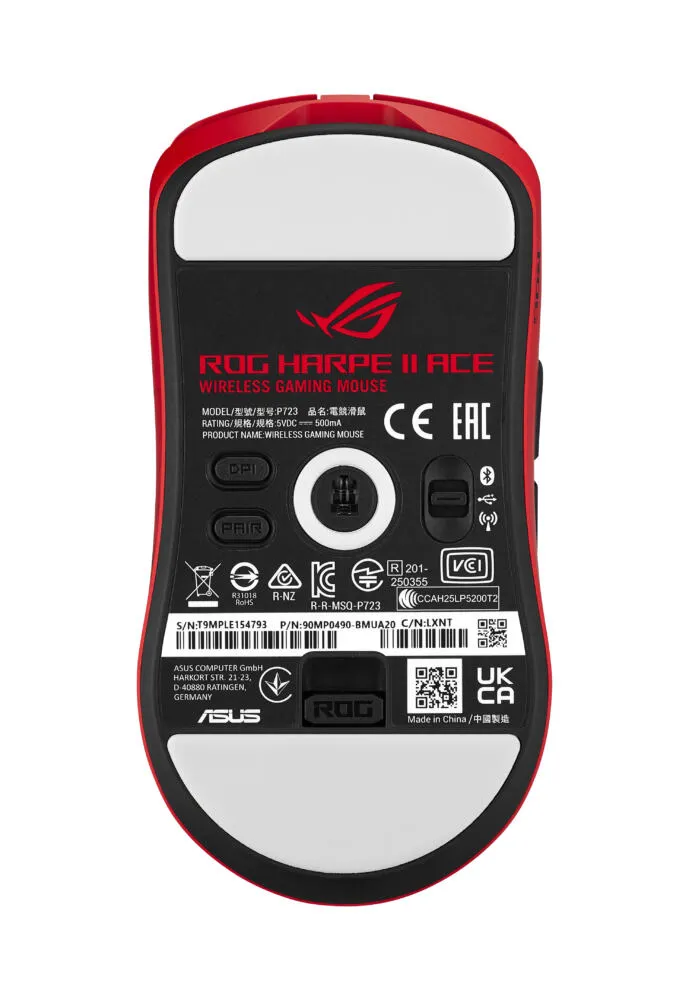 ASUS ROG Harpe II Ace RED Oyun sağ-el RF Wireless + Bluetooth + USB Type-A Optik 42000 DPI Kablosuz Mouse Thumbnail 1