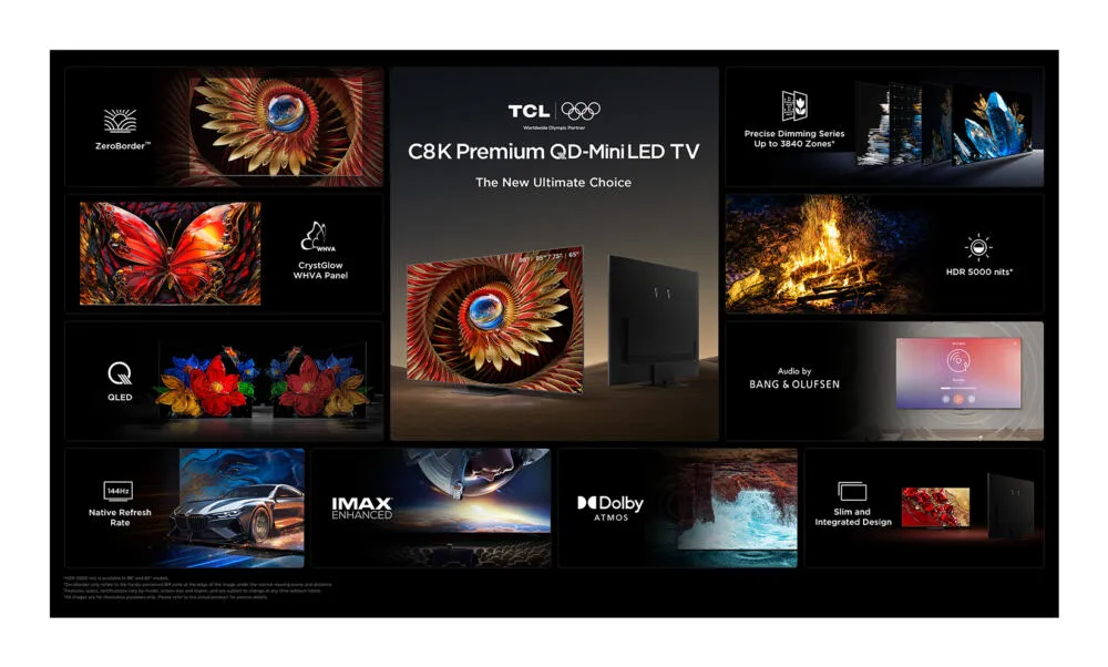 TCL C8K 85C89K 85 inç 144Hz 4K Ultra HD TV Thumbnail 10