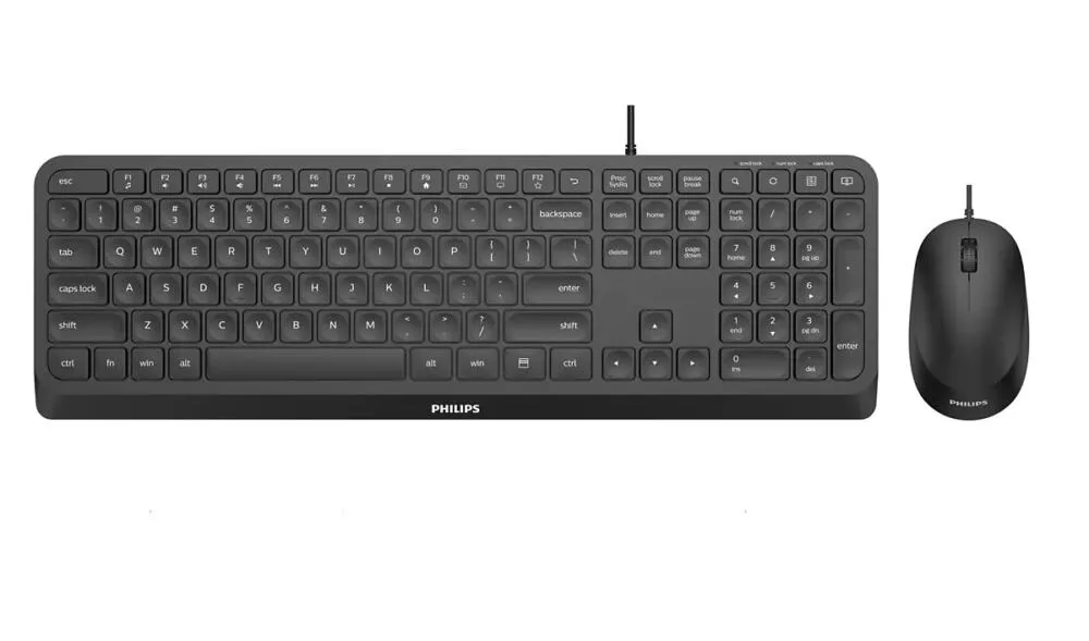Philips 2000 series SPT6207B/25 Fare dahil Evrensel USB Siyah Klavye