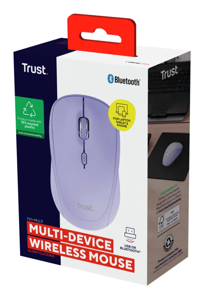 Trust Yvi+ 25583 1600 DPI Bluetooth Kablosuz Mouse Thumbnail 8