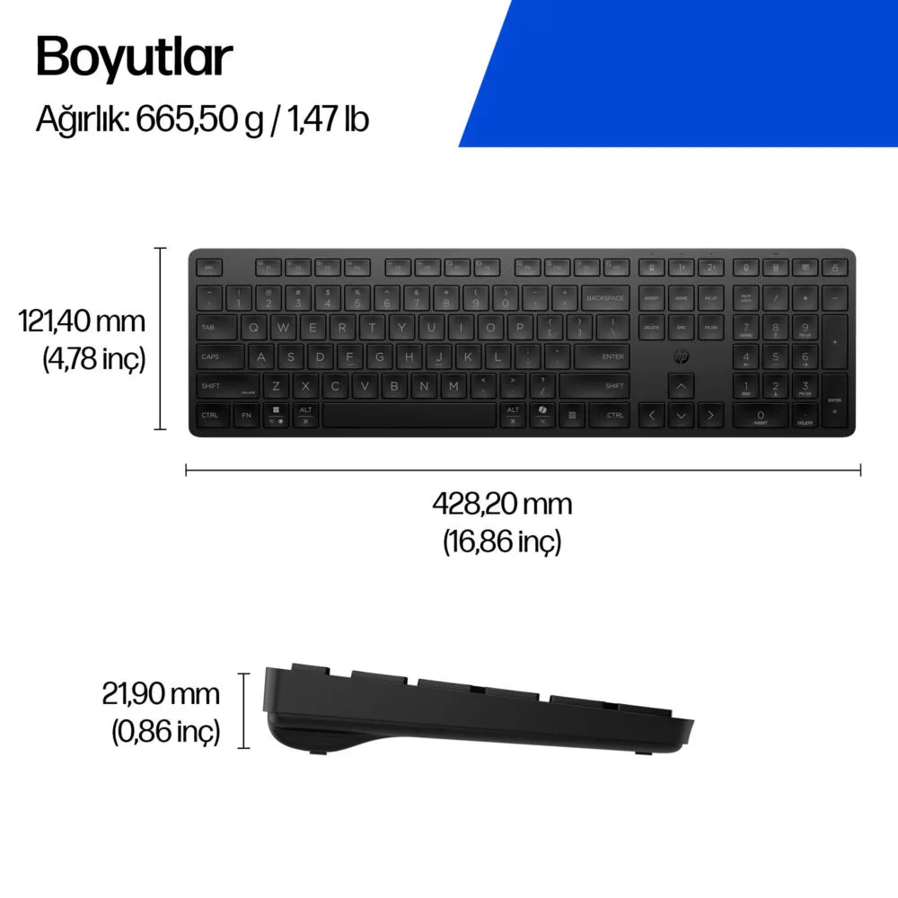 HP 495K Çoklu Cihaz Çift Modlu BD5F5UT Kablosuz Klavye Thumbnail 5
