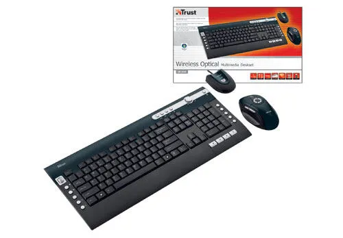 Trust Wireless Optical Multimedia Deskset DS-3250 Fare dahil RF kablosuz QWERTY Siyah Klavye & Mouse Seti
