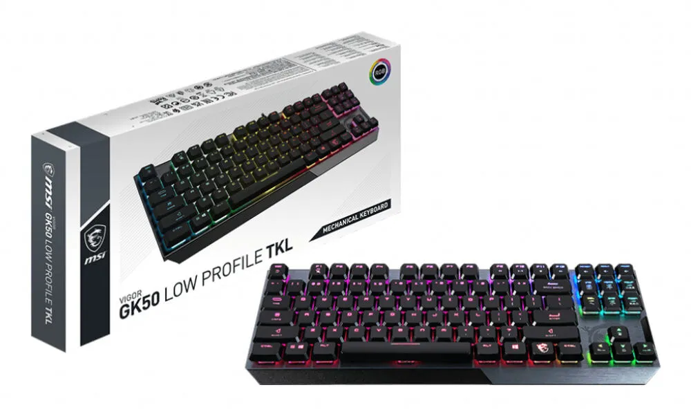 MSI Vigor GK50 Low Profile TKL LOW TKL UA Mekanik RGB Oyuncu Klavyesi Thumbnail 7