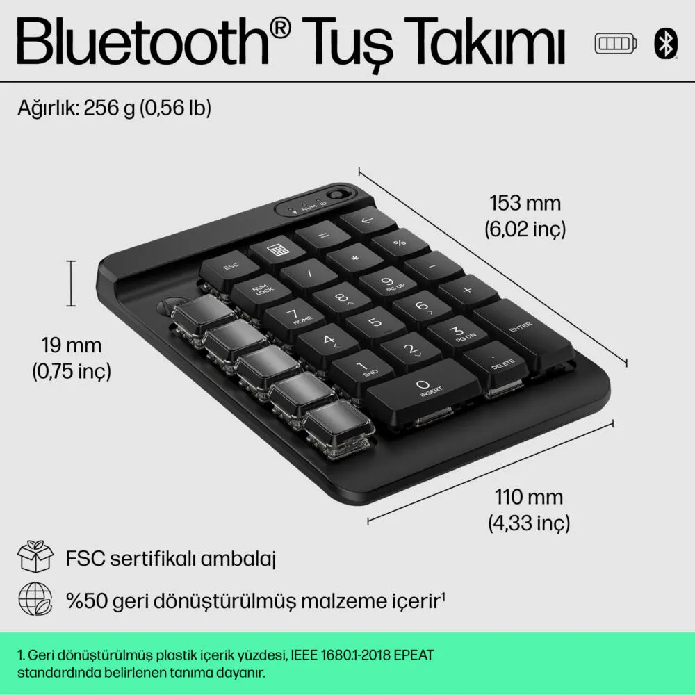 HP 435 Programmable Wireless Keypad 7N7C3AA Thumbnail 2