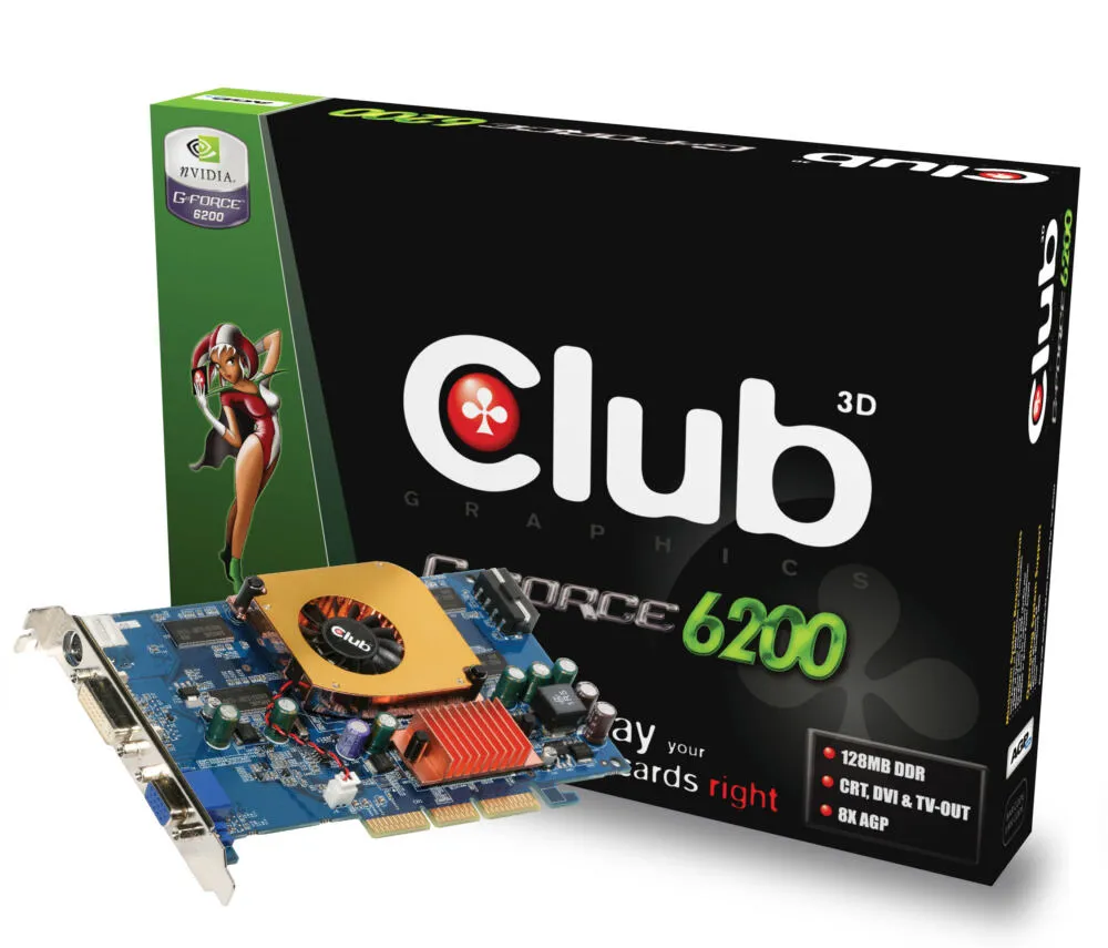 CLUB3D GeForce 6200 128MB(CGN-628TVD) GDDR Ekran Kartı Thumbnail 0