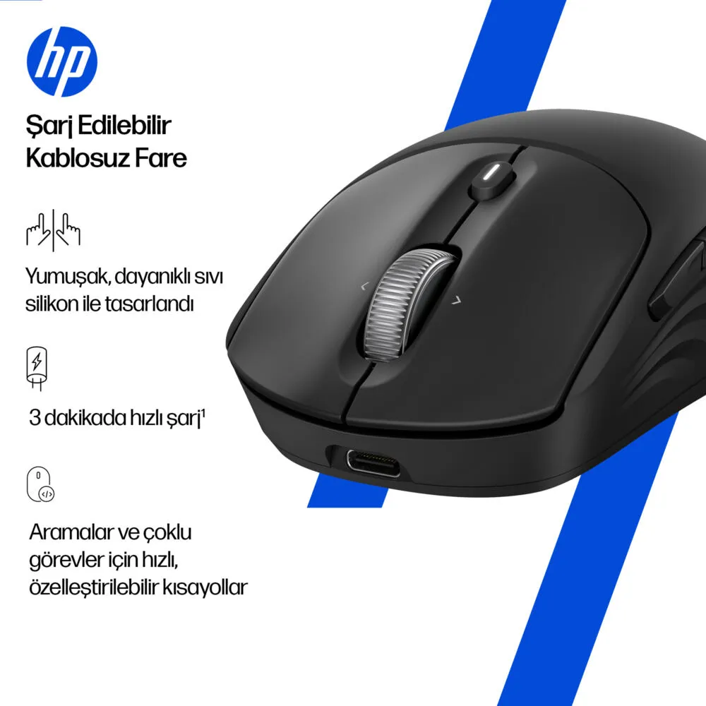 HP 705 Şarj Edilebilir AZ7B1AA 6000 DPI Bluetooth Kablosuz Mouse Thumbnail 4