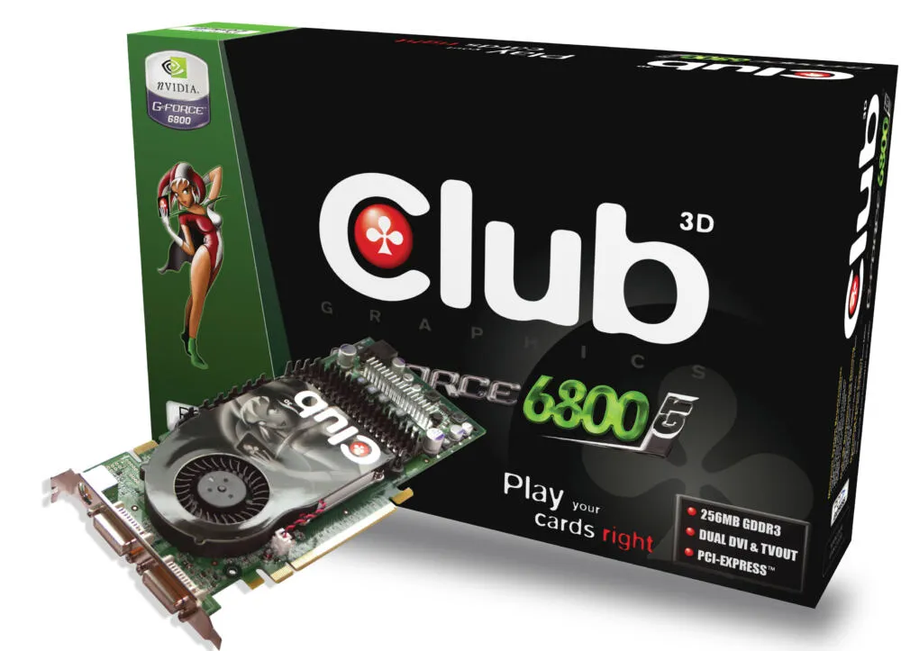 CLUB3D GeForce 6800GT 256MB GDDR3 DUAL(CGNX-G686DD) Ekran Kartı Thumbnail 0