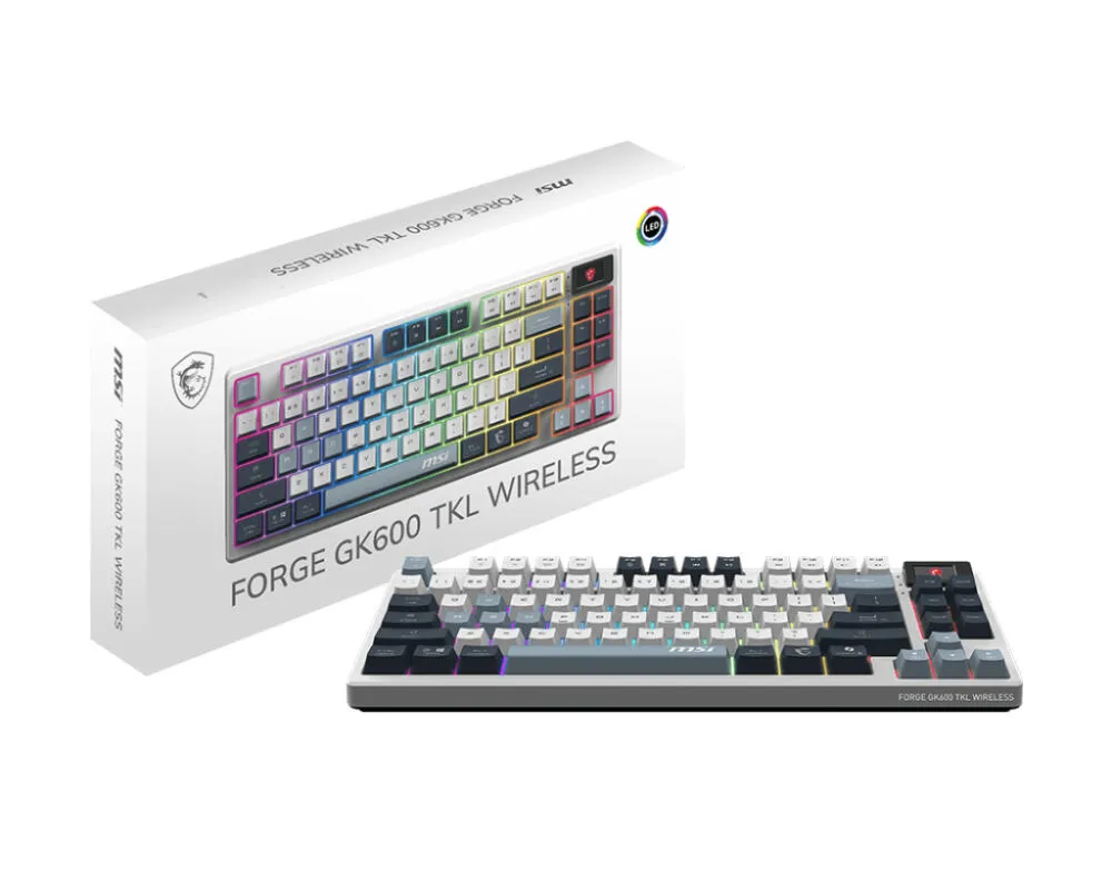 MSI FORGE GK600 TKL WIRELESS SKY Mekanik RGB Oyuncu Klavyesi Thumbnail 8