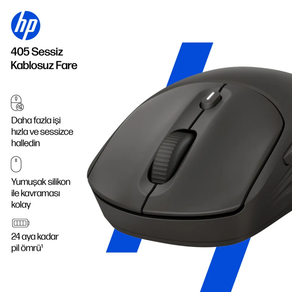 HP 405 Sessiz Siyah AZ7B3AA 1200 DPI Bluetooth Kablosuz Mouse Thumbnail 4