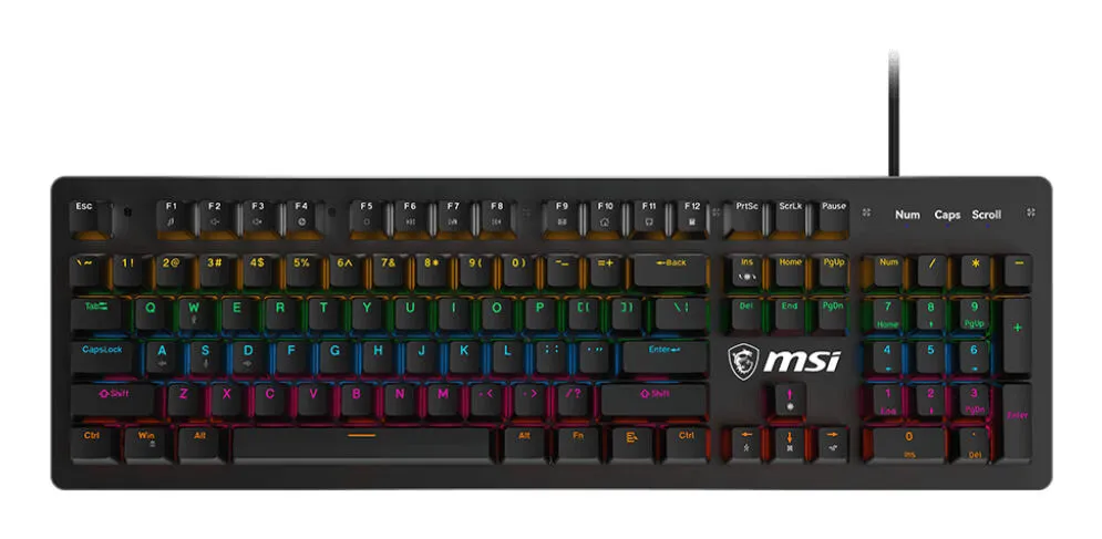 MSI FORGE GK300 BLUE ES Oyun USB QWERTY İspanyolca Siyah Klavye