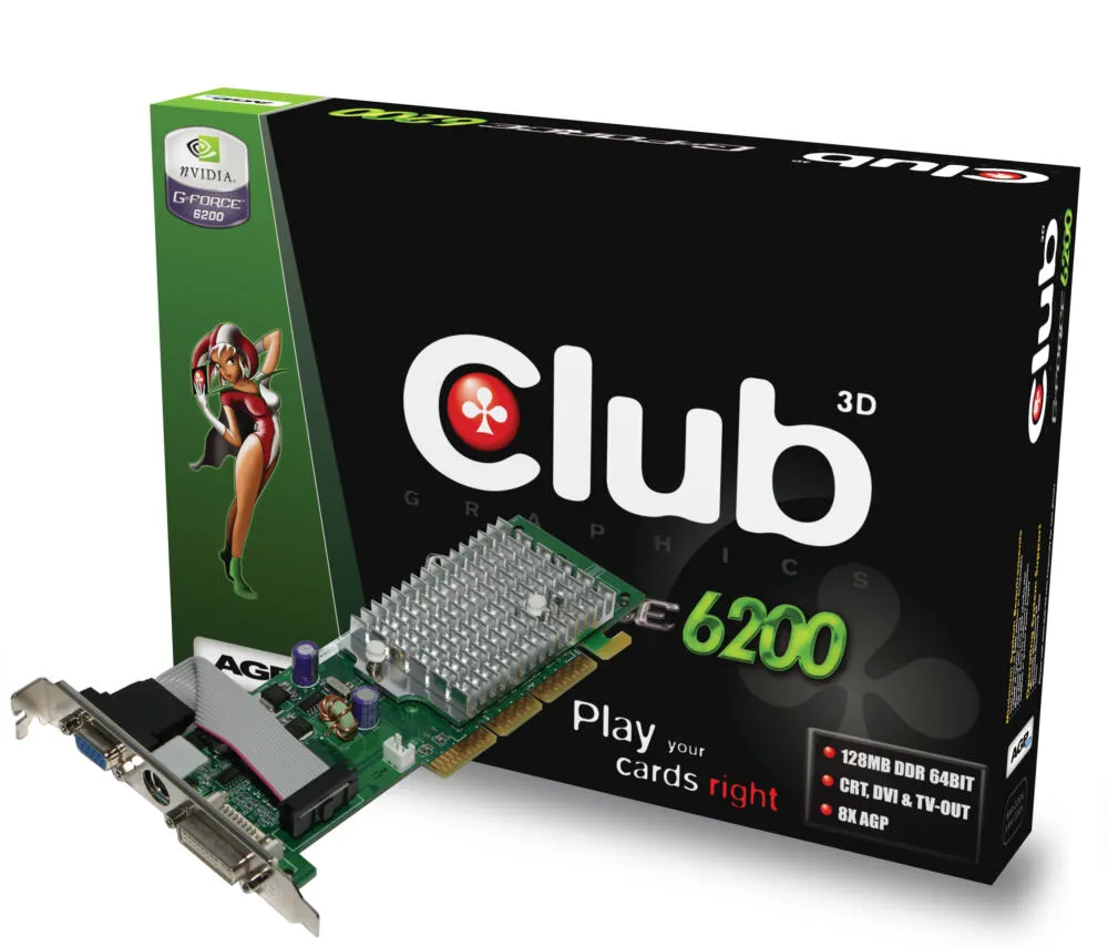 CLUB3D GeForce™ 6200 128MB 8x AGP GeForce GDDR Ekran Kartı Thumbnail 0