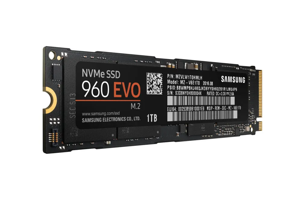 Samsung 960 EVO 1 TB MZ-V6E1T0BW M.2 NVMe SSD Thumbnail 6