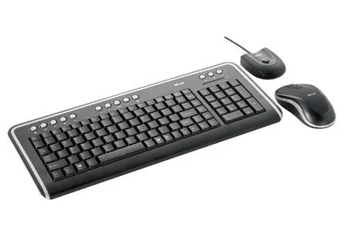 Trust Wireless Optical Slimline Deskset DS-3200 FR Fare dahil RF kablosuz Siyah Klavye & Mouse Seti