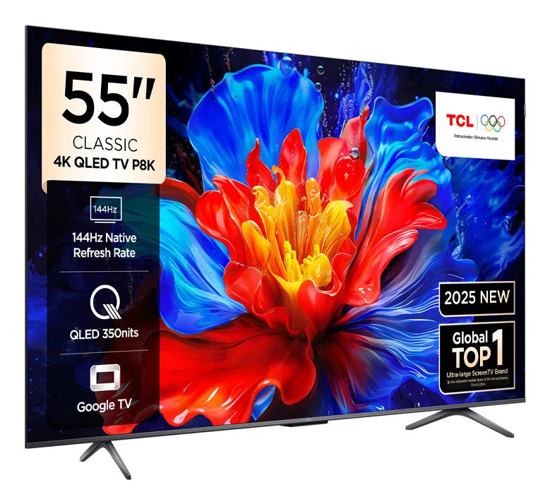 TCL 55'' P8K 4K UHD Google TCL55P8KGTV 55 inç 144Hz 4K Ultra HD QLED TV Thumbnail 1