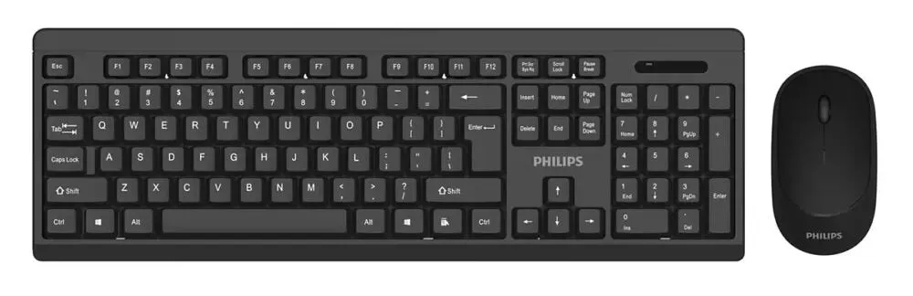 Philips 300 Series SPT6324/01 Fare dahil Ofis RF kablosuz QWERTY İngilizce Siyah Klavye