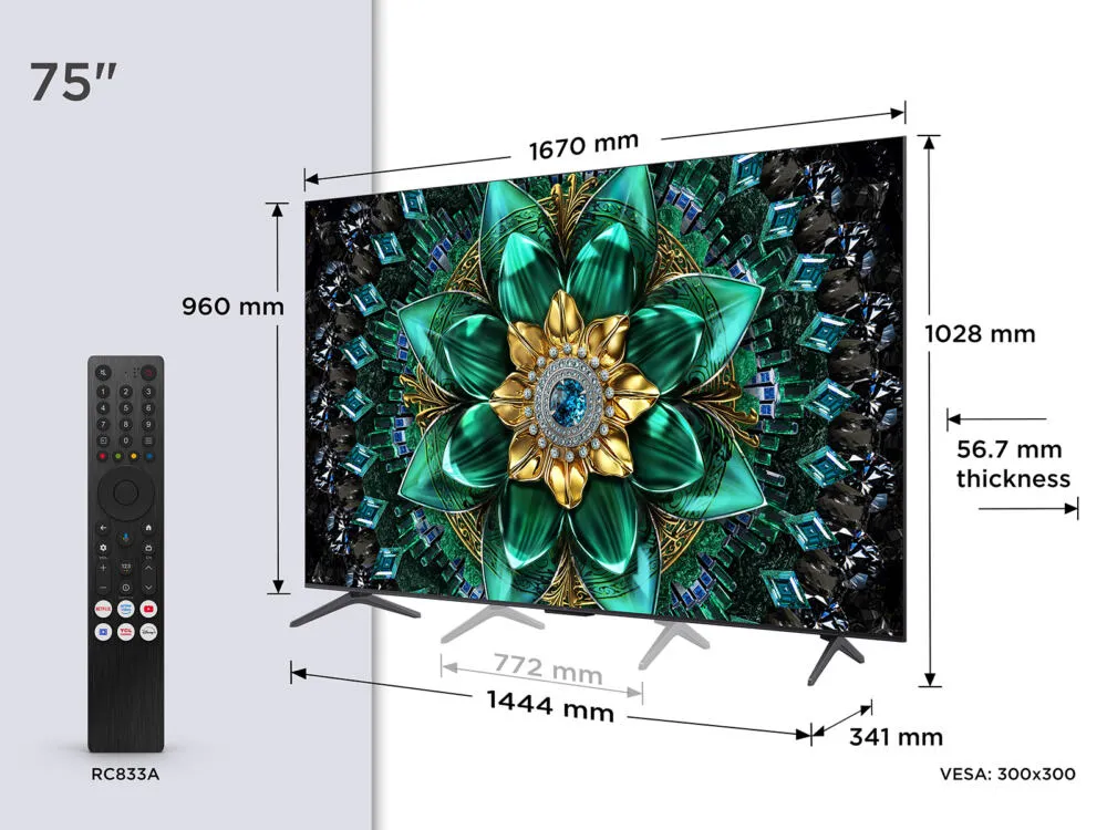 TCL 75Q6C-UK 75 inç 4K Ultra HD TV Thumbnail 2