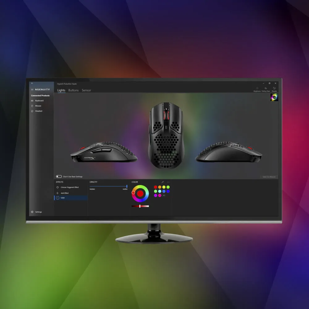 HyperX Pulsefire Haste - (Siyah-Kırmızı) 4P5E3AA 16000 DPI Oyuncu Faresi Thumbnail 10