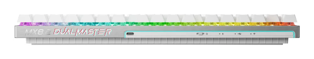 CHERRY MX 8.2 Pro TMR Wireless Oyun USB + RF + Bluetooth QWERTY ABD Uluslararası Gümüş, Beyaz Klavye Thumbnail 2