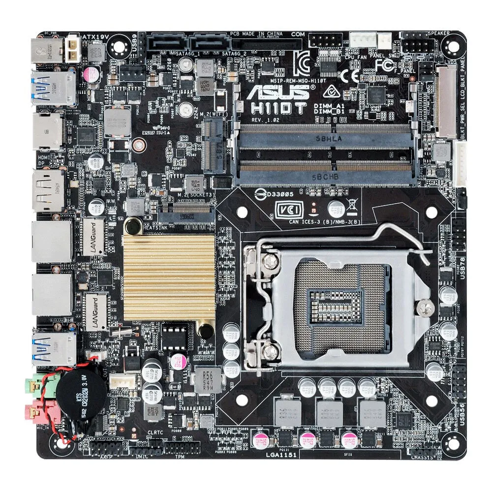 ASUS H110T/CSM 90MB0Q40-M0EAYC LGA1151 2x DDR4 1x M.2 Mini-ITX Anakart Thumbnail 5