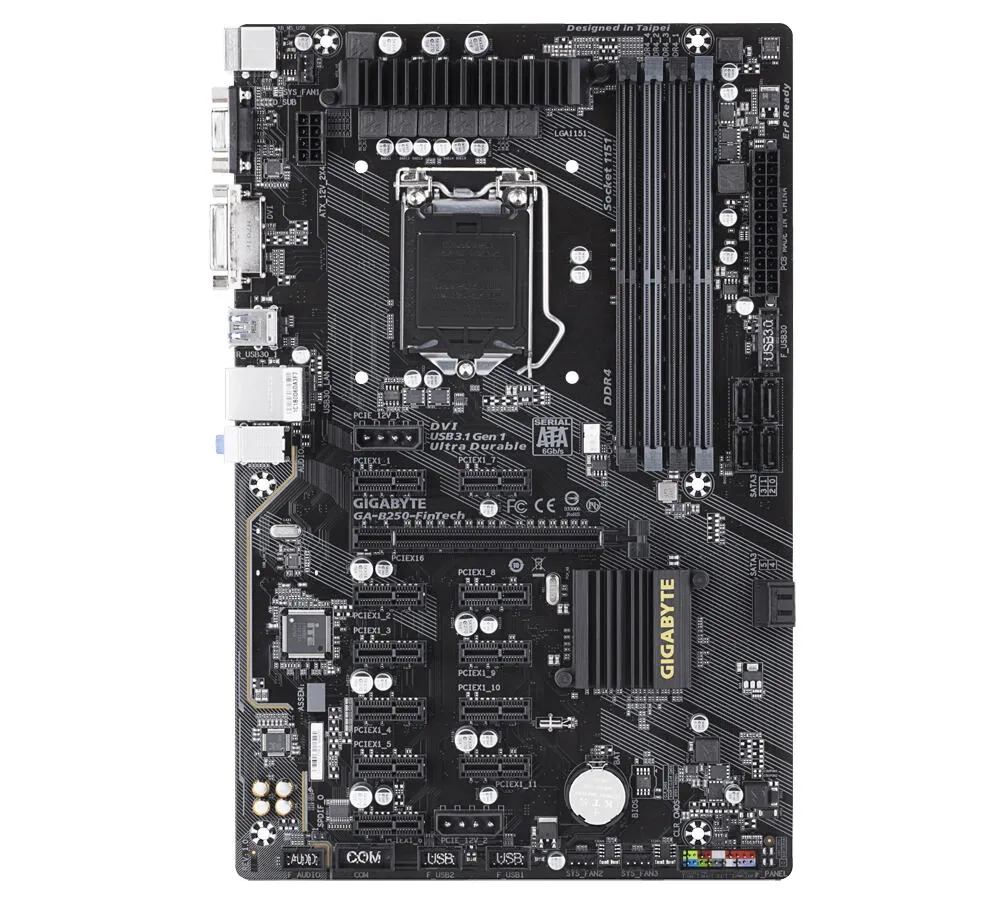 GIGABYTE GA-B250-FinTech LGA1151 4x DDR4 ATX Anakart Thumbnail 7