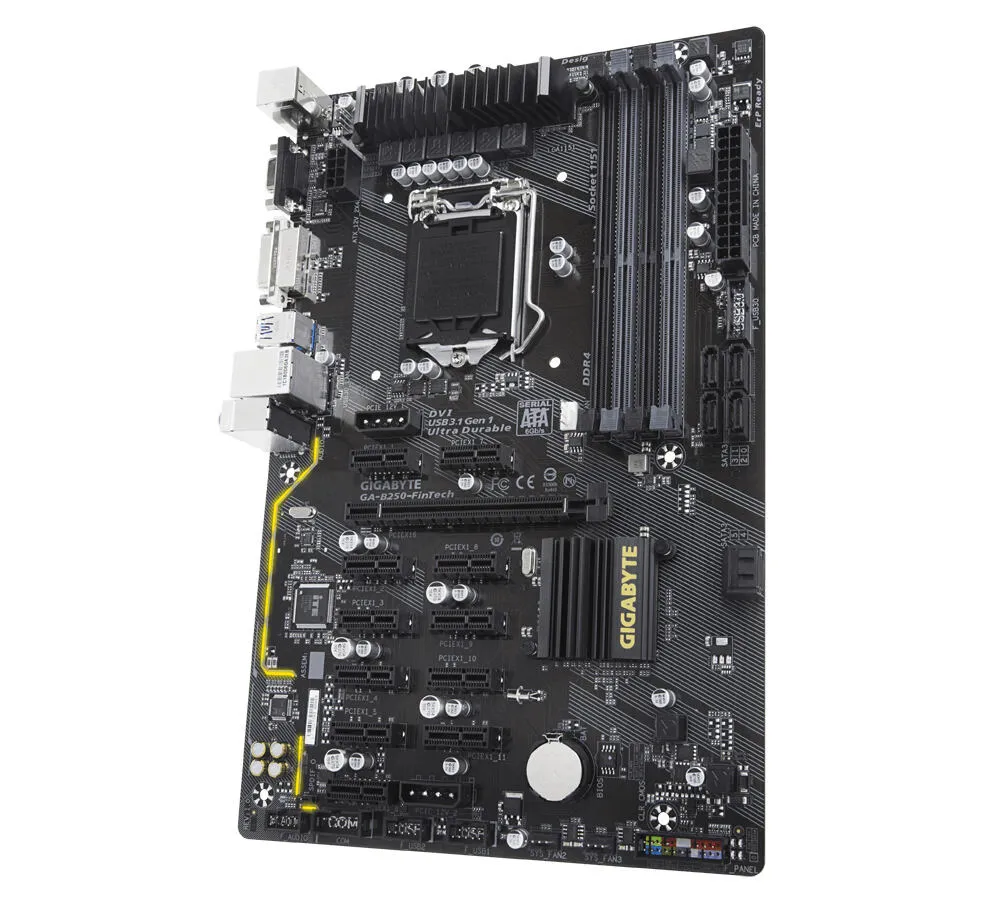 GIGABYTE GA-B250-FinTech LGA1151 4x DDR4 ATX Anakart Thumbnail 5
