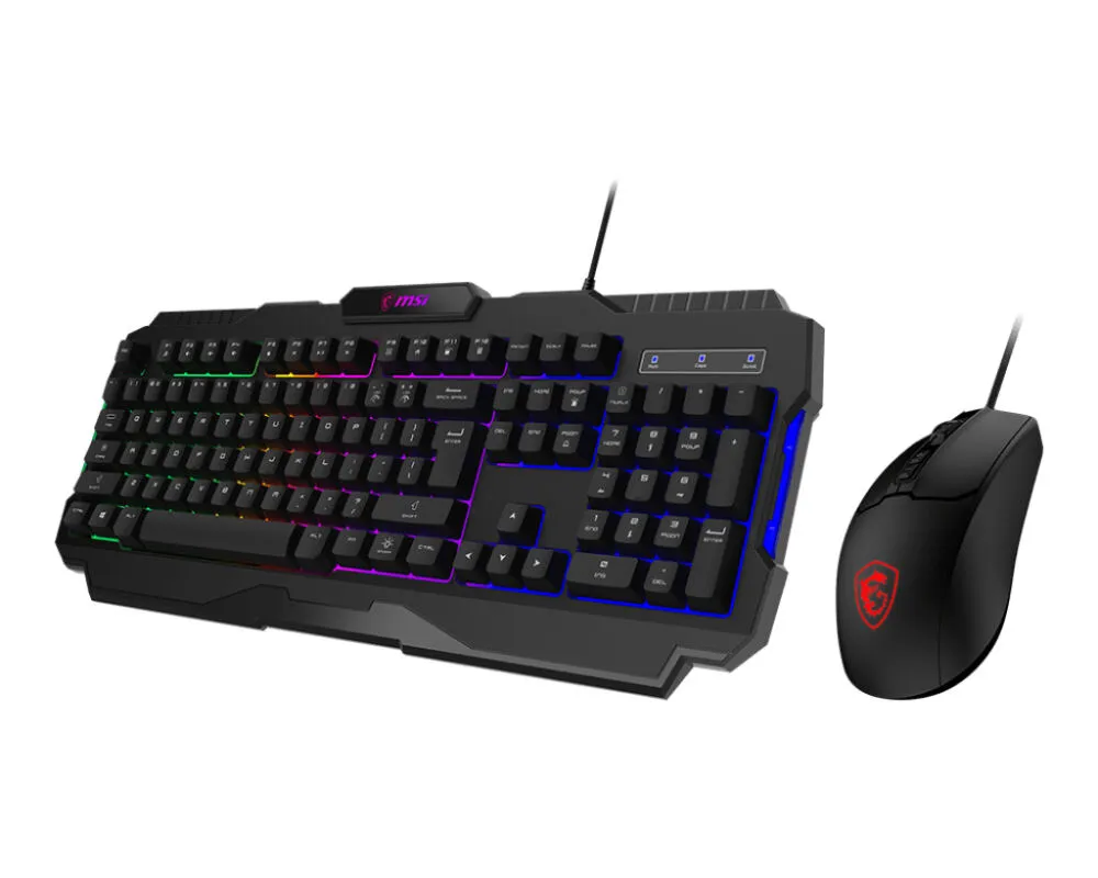 MSI FORGE GK100 COMBO Fare dahil Oyun USB QWERTY İspanyolca Siyah Klavye & Mouse Seti Thumbnail 2