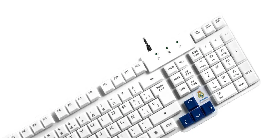Mars Gaming MCPCHAMPIONRM Fare dahil Oyun USB QWERTY İspanyolca Mavi, Beyaz Oyuncu Klavyesi Thumbnail 4
