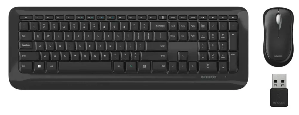 Incase Designed by Microsoft Wireless Desktop 850 Fare dahil Evrensel RF kablosuz QWERTY İspanyolca Siyah Klavye