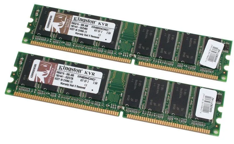 Kingston ValueRAM Memory 256MB 400MHz DDR PC3200 DIMM 2pk 184-pin RAM Bellek