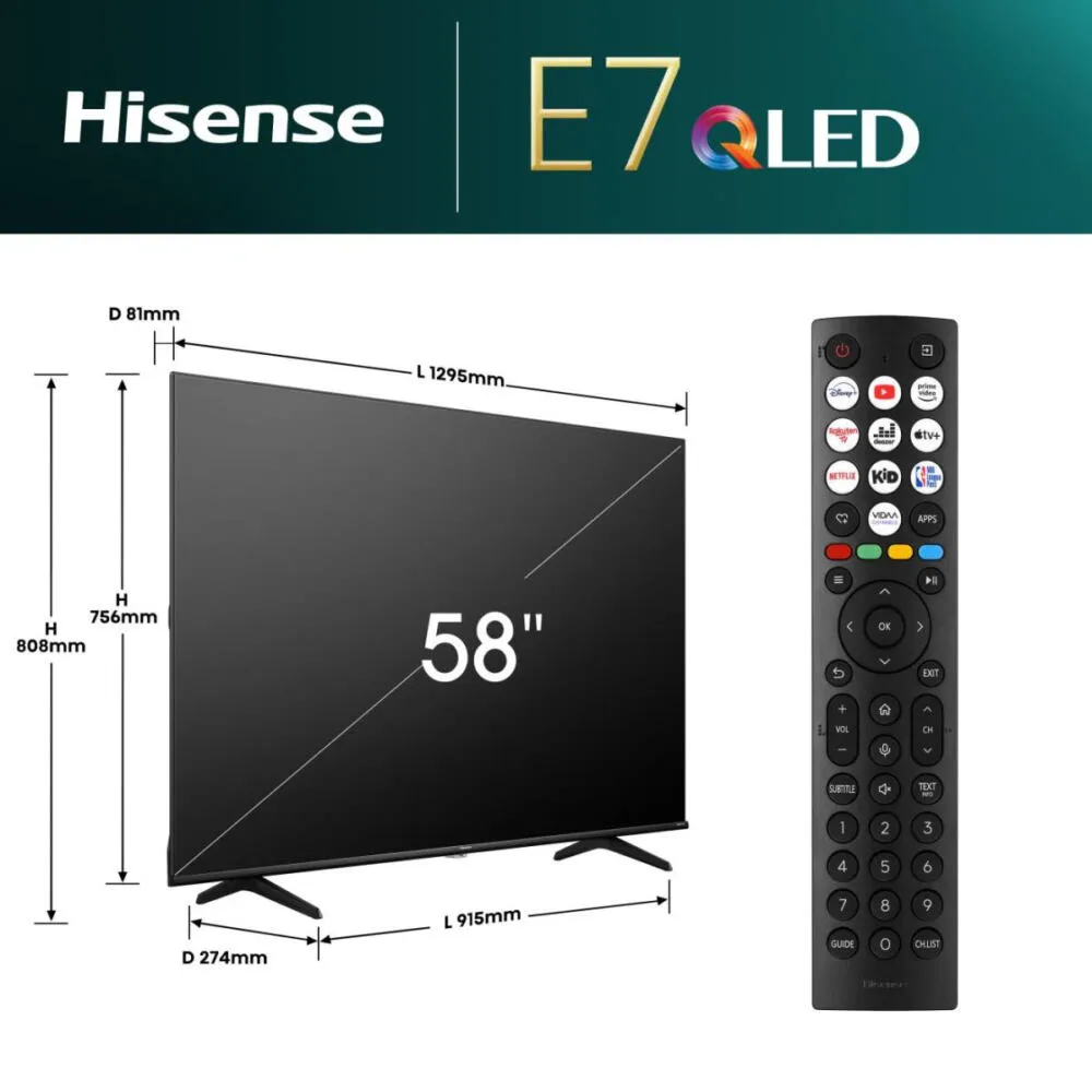 Hisense 55E77NQ 20014409 58 inç 4K Ultra HD TV Thumbnail 1