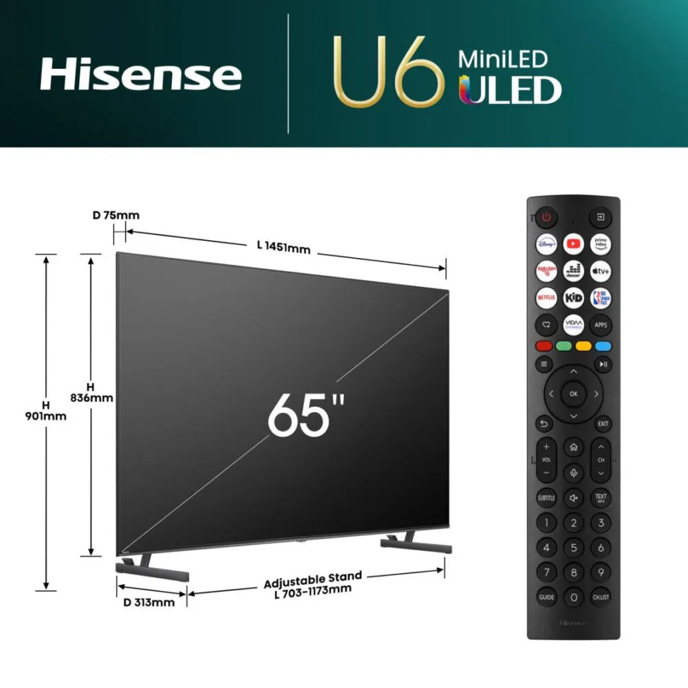 Hisense 65U6NQ 20013481 65 inç 4K Ultra HD TV Thumbnail 1