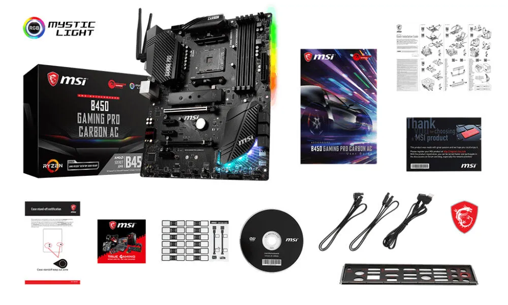 MSI B450 GAMING PRO CARBON AC 7B85-001R AM4 4x DDR4 2x M.2 ATX Anakart Thumbnail 9