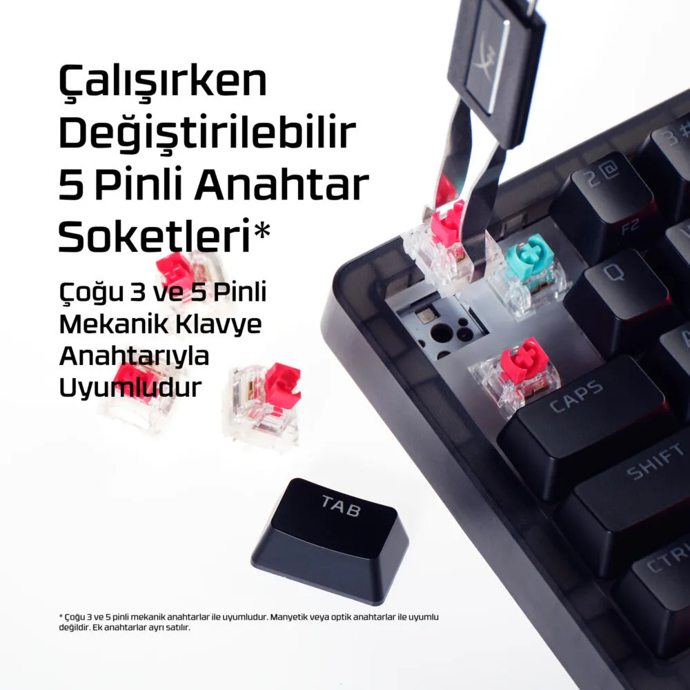 HyperX Origins 2 65 B4QS3AA Mekanik RGB Oyuncu Klavyesi Thumbnail 5