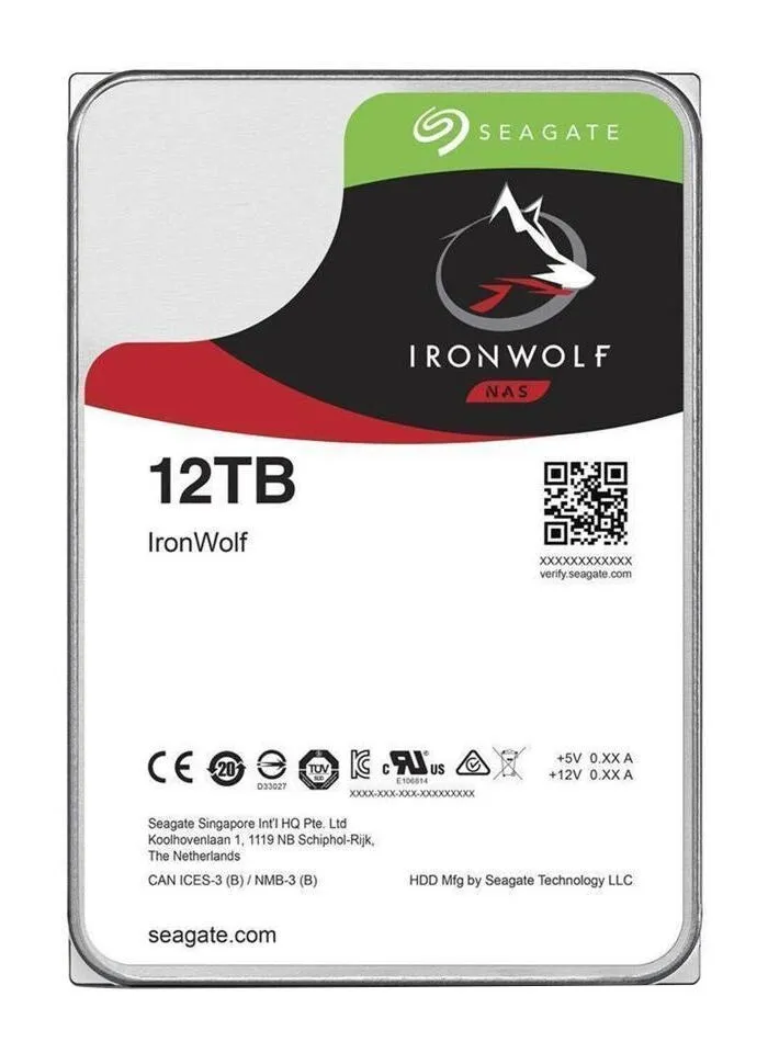 Seagate NAS HDD IronWolf sabit disk sürücüsü 12 TB 7200 RPM 256 MB 3.5" Serial ATA III